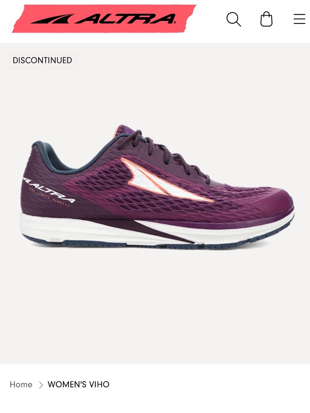 ALTRA VIHO road running shoe women’s 8.5 purple